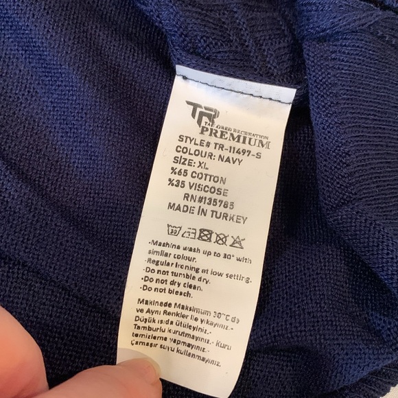 Tailored Recreation Premium Polo Shirt, Quarter Zip, Navy Blue Pattern, Size XL - Picture 14 of 15